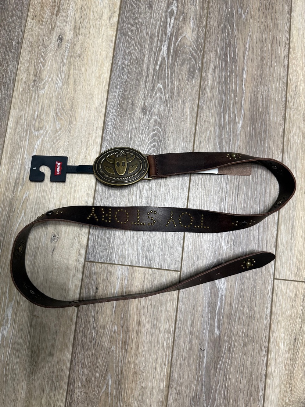 Levi's x Toy Story Brown Studded Leather Belt with Buckle